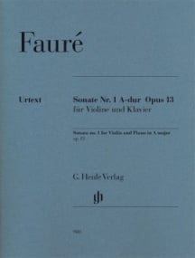 Faure: Sonata No. 1 in A Opus 13 for Violin published by Henle