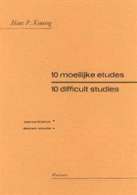 Keuning: 10 Difficult Studies for Descant Recorder published by Harmonia