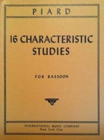 Piard: 16 Characteristic Studies for Bassoon published by IMC