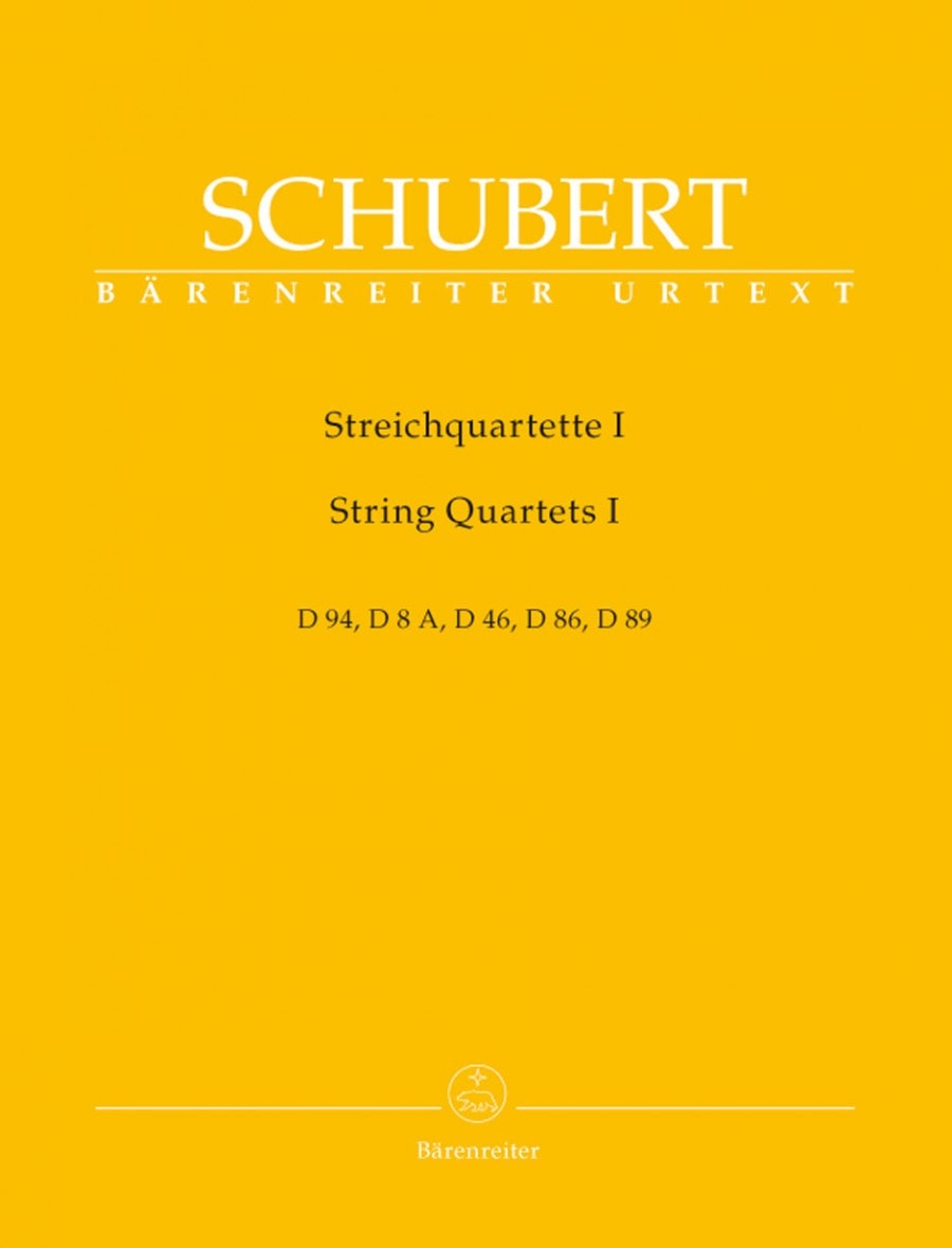 Schubert: String Quartets Volume 1 published by Barenreiter