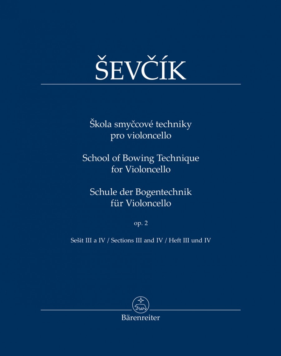Sevcik: School Of Bowing Technique Opus 2 Book 2 for Cello published by Barenreiter