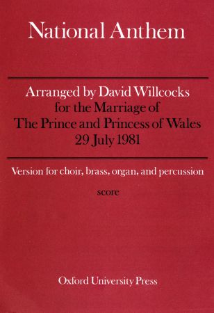 The National Anthem by Willcocks published by (OUP) - Full Score