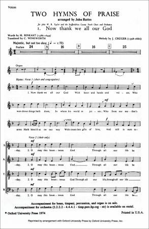 Rutter: Now thank we all our God SATB published by OUP