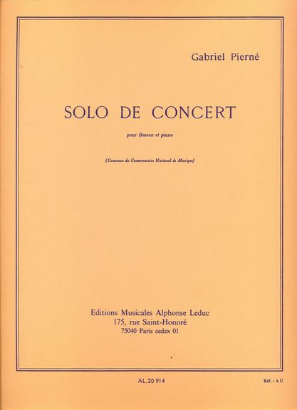 Pierne: Solo de Concert Opus 35 for Bassoon published by Leduc