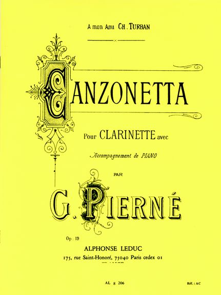 Pierne: Canzonetta for Clarinet published by Leduc