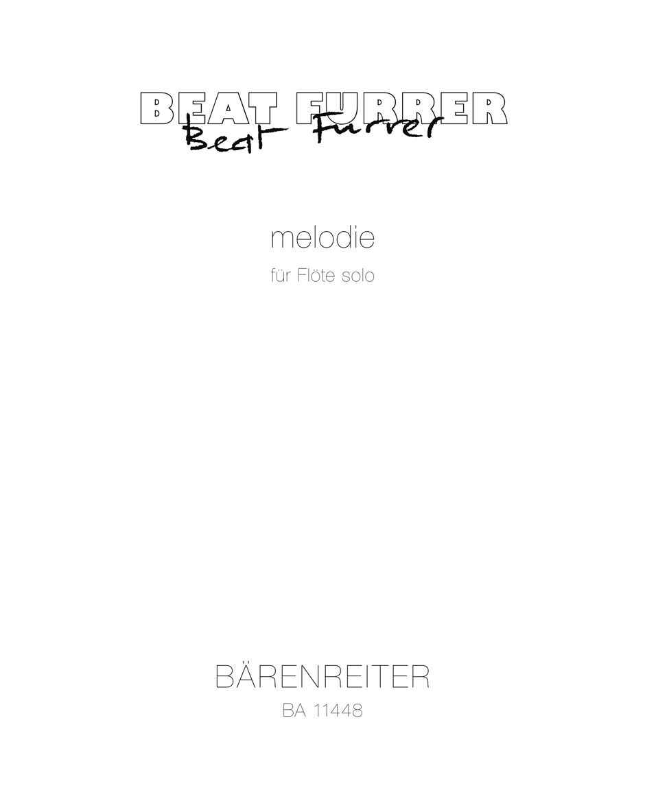 Furrer: Melodie for Solo Flute published by Barenreiter