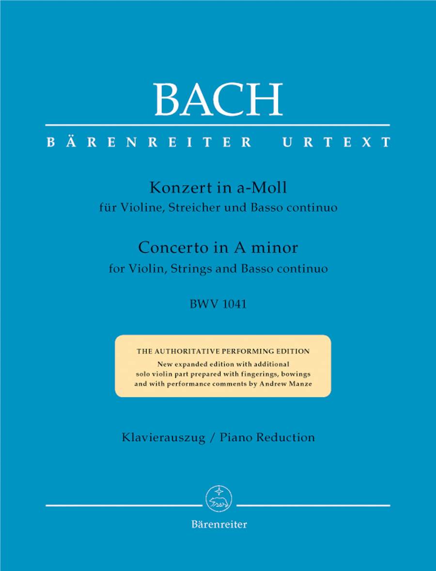 Bach: Concerto in A Minor BWV1041 for Violin published by Barenreiter