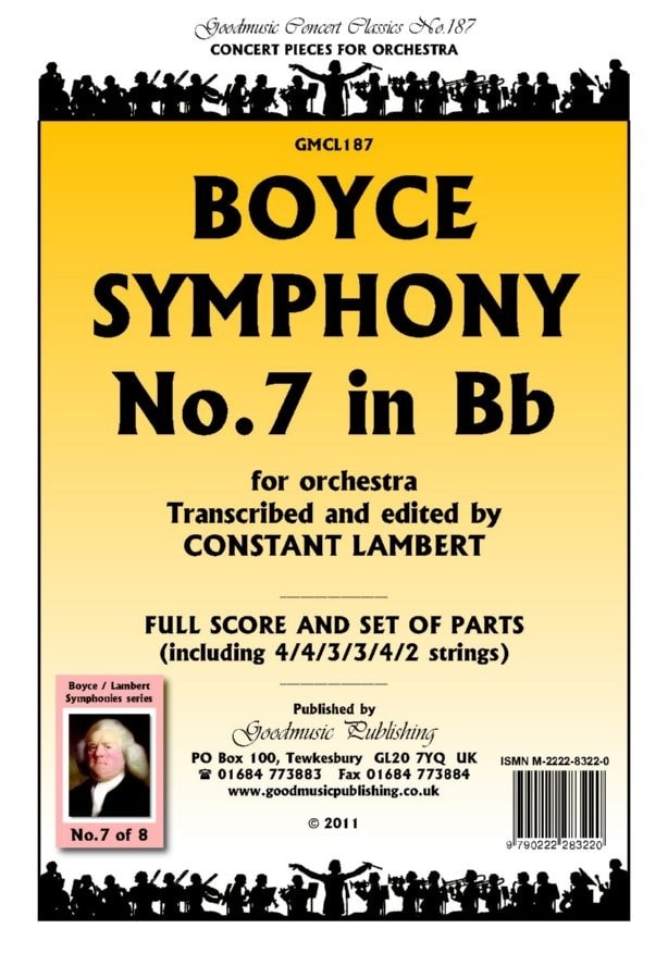 Boyce: Symphony No.7 (Lambert) Orchestral Set published by Goodmusic