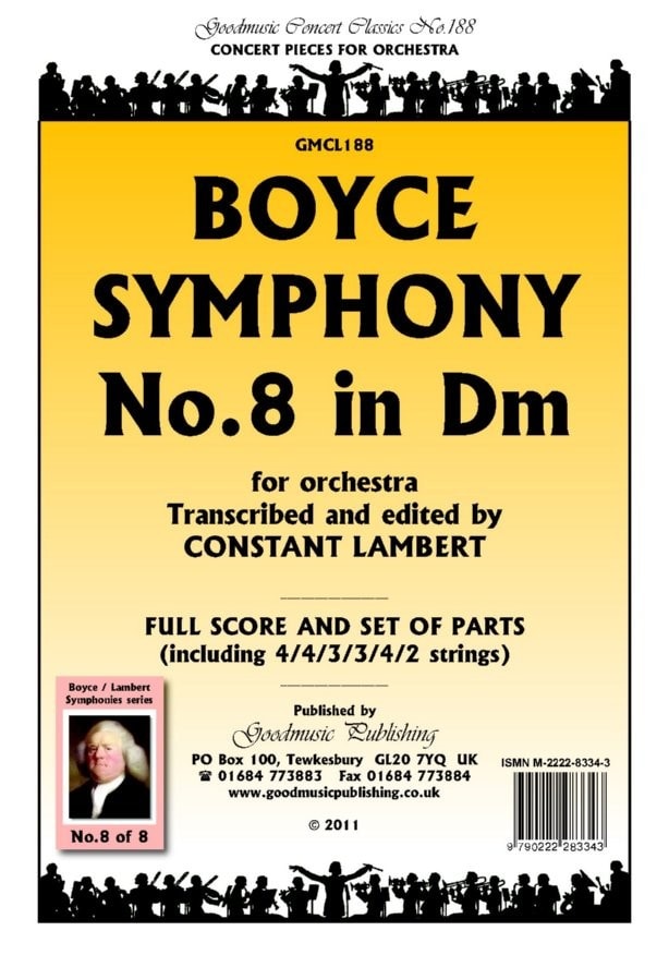 Boyce: Symphony No.8 (Lambert) Orchestral Set published by Goodmusic