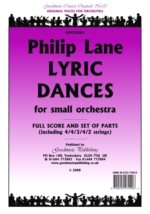 Lane: Lyric Dances Orchestral Set published by Goodmusic