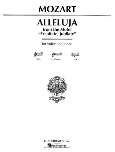 Mozart: Alleluia From Exsultate Jubilate in Eb (Medium) published by Schirmer