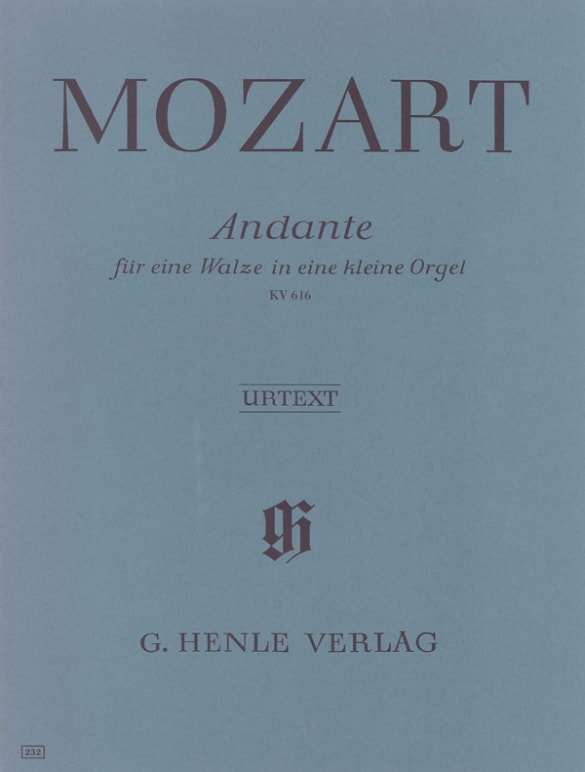 Mozart: Andante in F for a Musical Clock K616 for Piano published by Henle