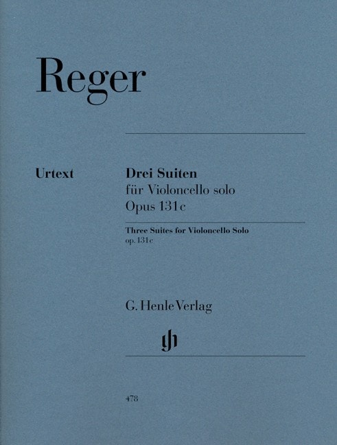Reger: Three Suites for Cello Opus 131c published by Henle