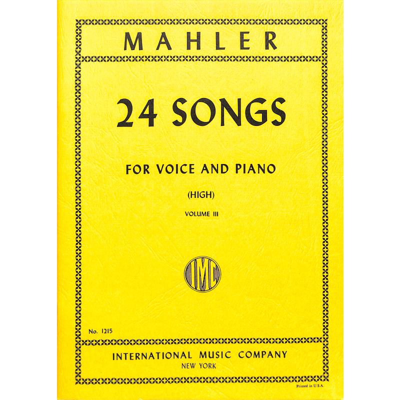 Mahler: 24 Lieder Volume 3 for high voice published by IMC