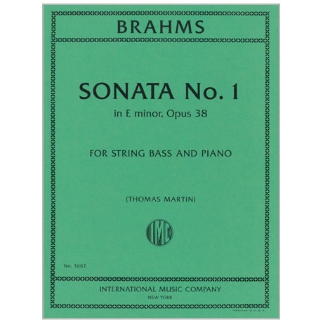 Brahms: Sonata No.1 in E Minor Opus 38 for Double Bass published by IMC