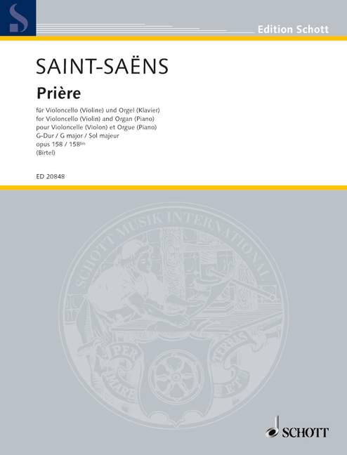 Saint-Saens: Priere Opus 158 for Cello published by Schott