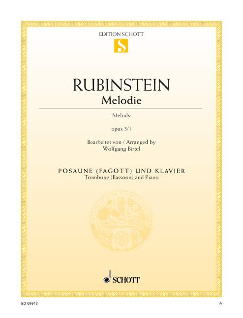 Rubinstein: Melodie Opus 3/1 for Trombone or Bassoon published by Schott