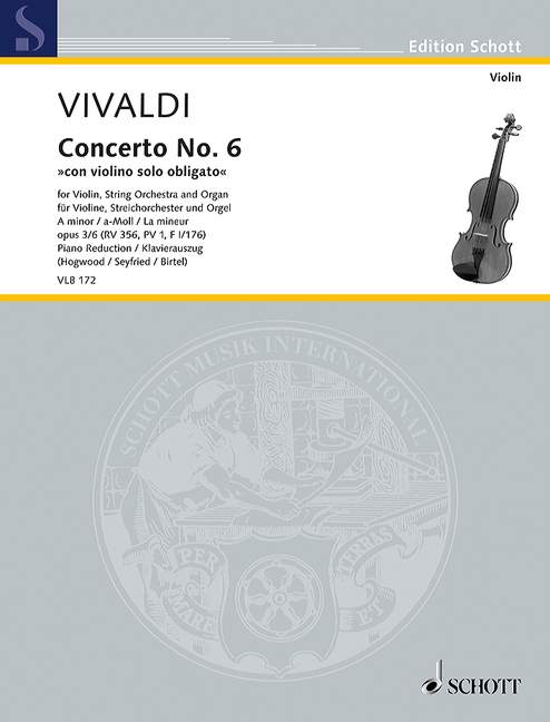 Vivaldi: Concerto in A Minor Opus 3/6 RV356 for Violin published by Schott