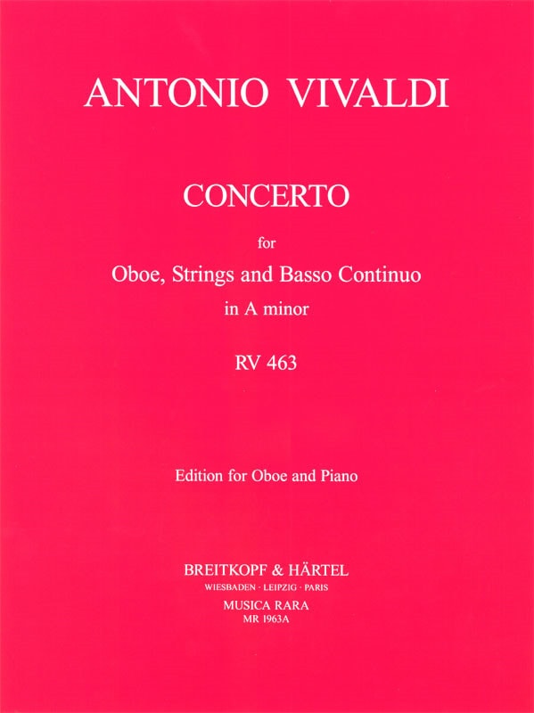 Vivaldi: Concerto in A minor RV463 for Oboe published by Breitkopf