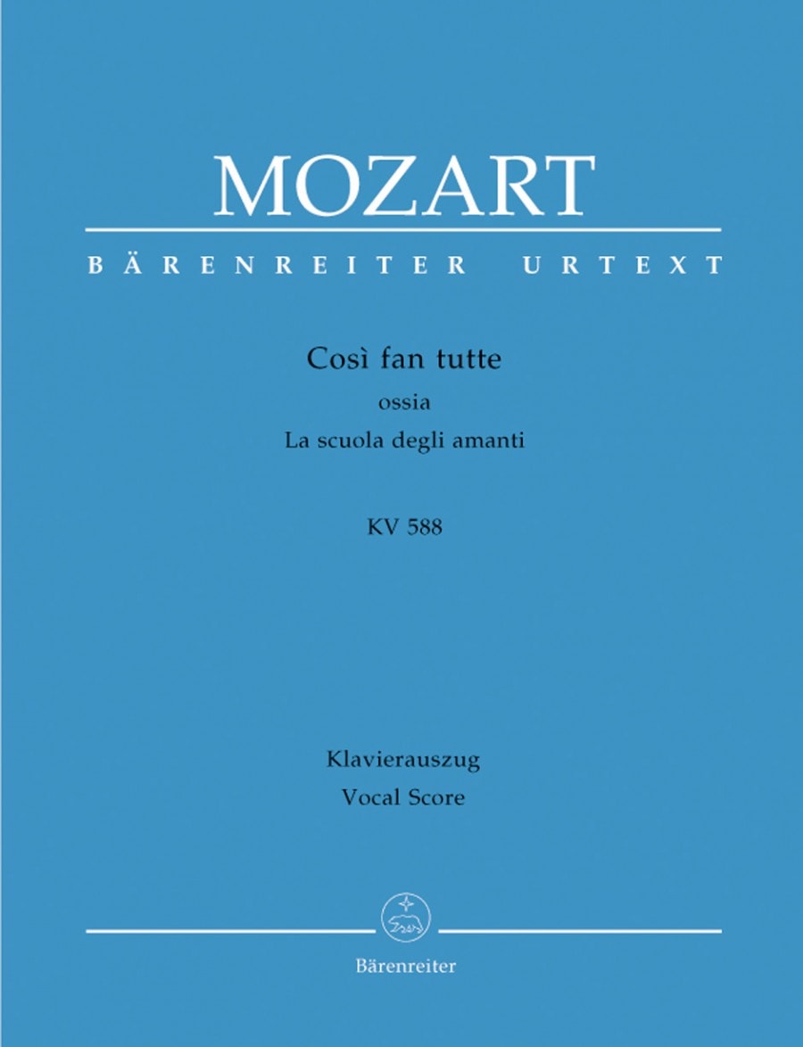 Mozart: Cosi fan tutte (complete opera) (K588) published by Barenreiter Urtext - Vocal Score