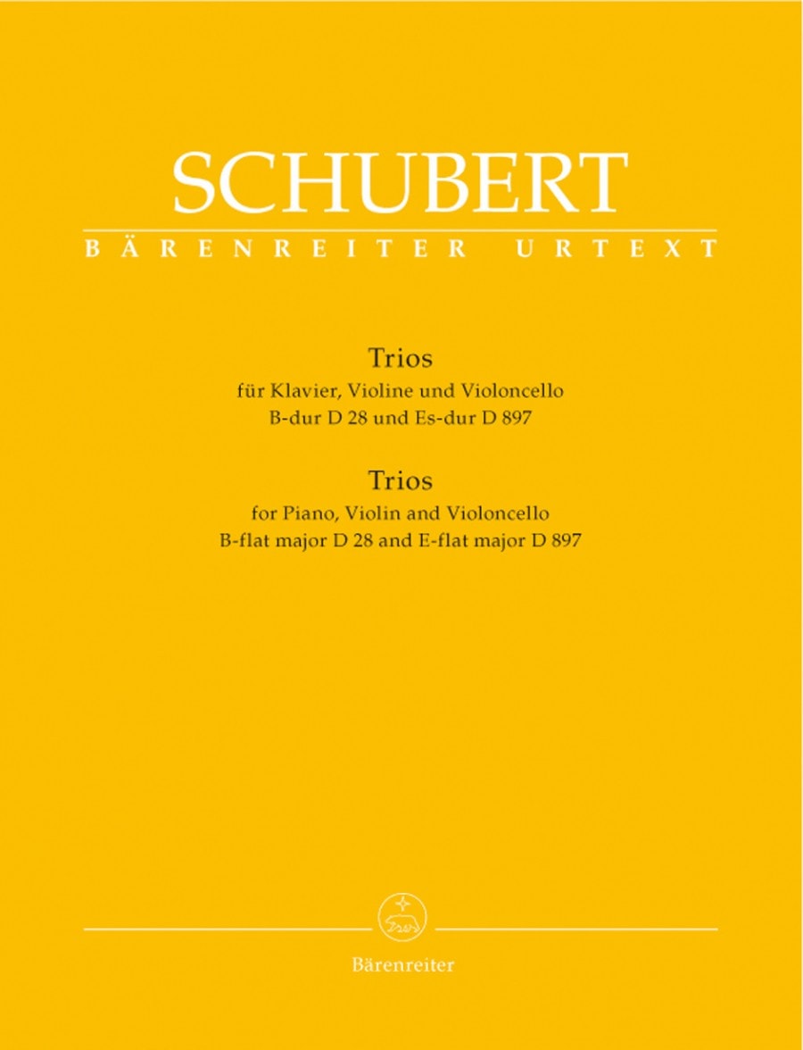 Schubert: Piano Trios in Bb D28 and Eb D897 published by Barenreiter