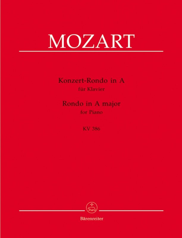 Mozart: Concert Rondo in A Major K386 for Piano published by Barenreiter