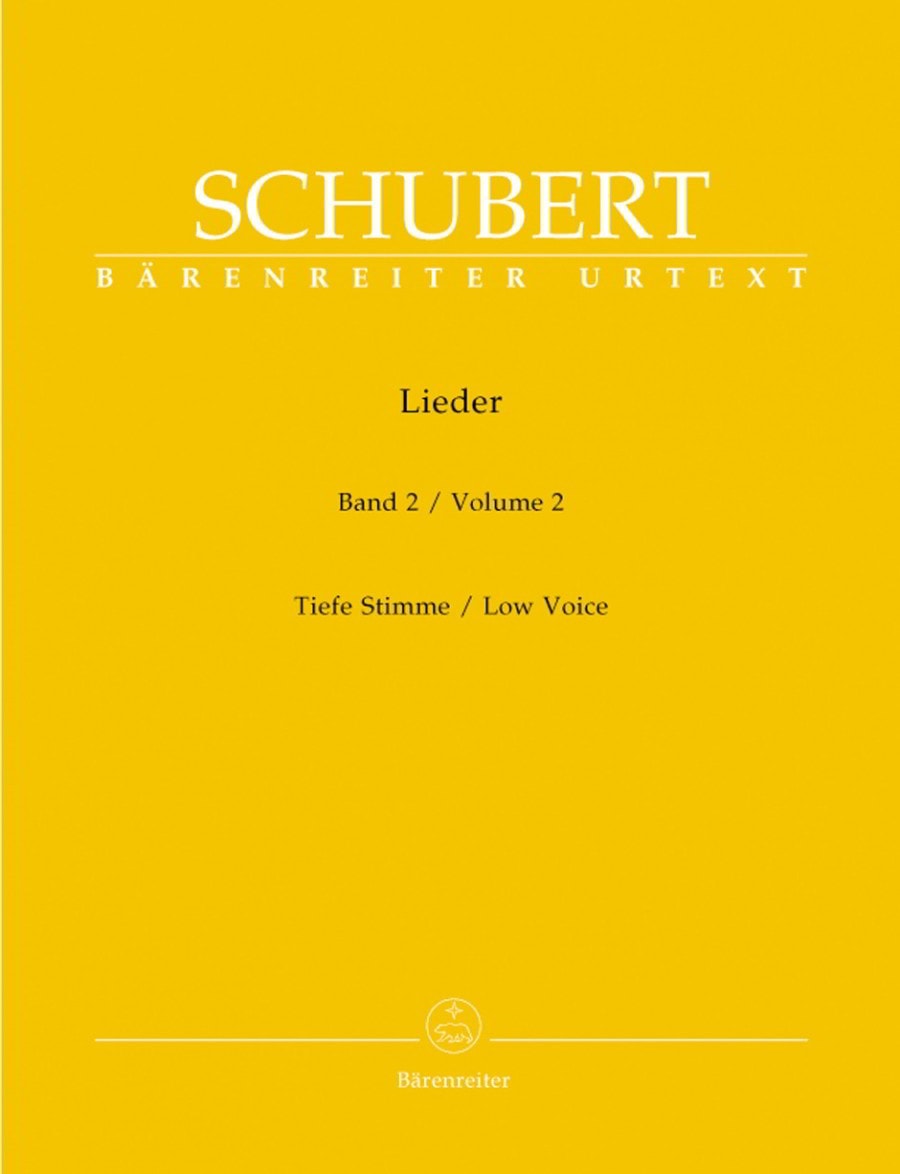 Schubert: Lieder Volume 2 for Low Voice published by Barenreiter