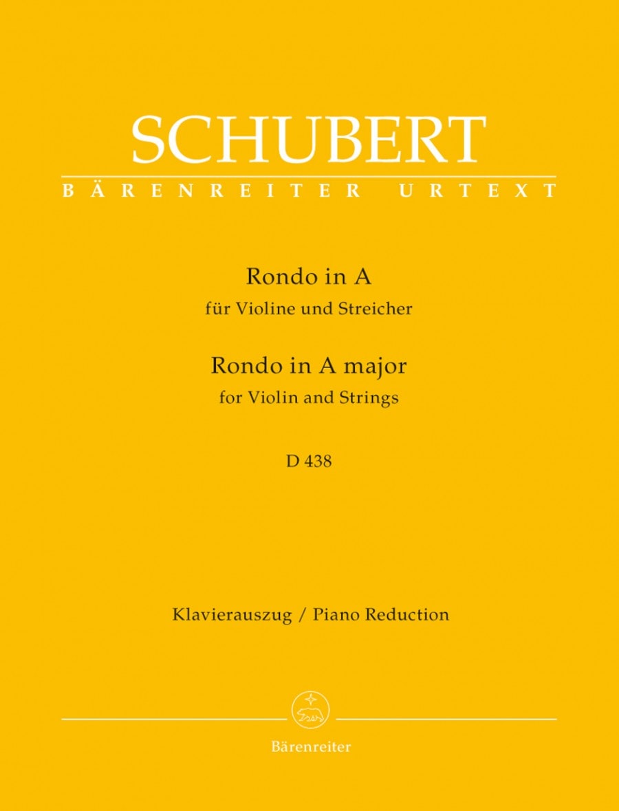 Schubert: Rondo in A D438 for Violin published by Barenreiter