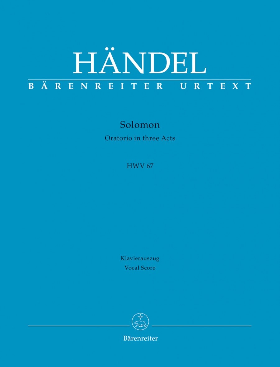 Handel: Solomon (HWV 67) published by Barenreiter Urtext - Vocal Score