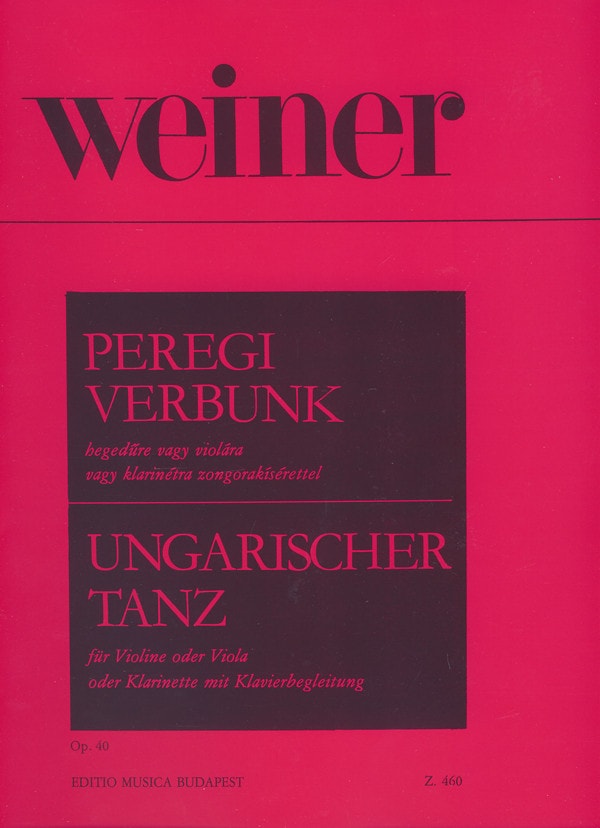 Weiner: Peregi Verbunk for Clarinet, Violin or Viola published by EMB