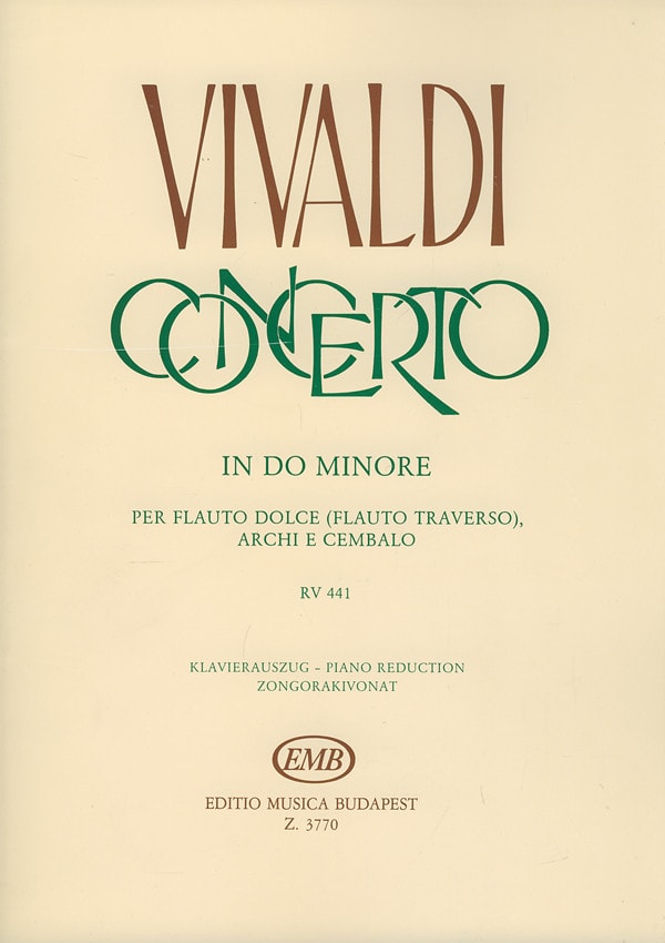 Vivaldi: Concerto in C Minor RV441 for Flute published by EMB