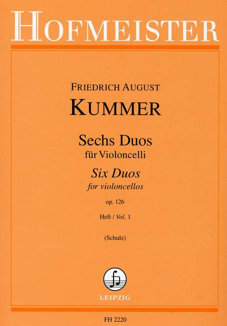 Kummer: Six Duos for Two Cellos Opus 126 Volume 1 published by Hofmeister