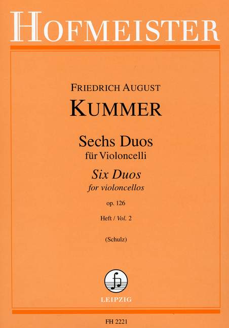 Kummer: Six Duos for Two Cellos Opus 126 Volume 2 published by Hofmeister