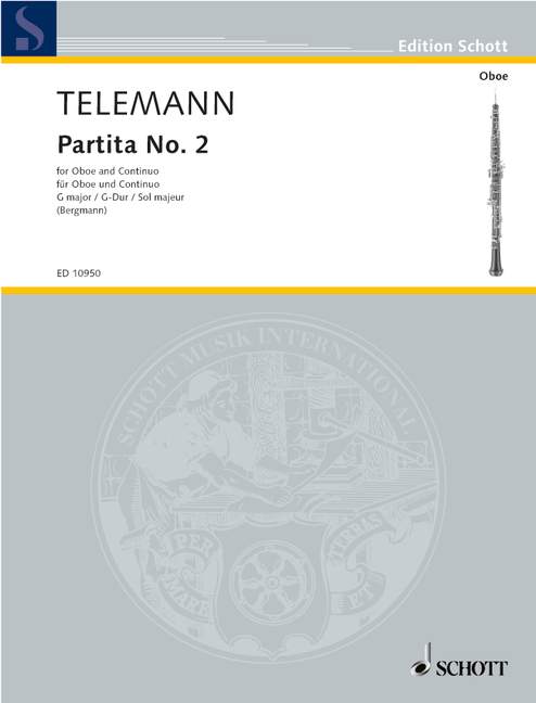 Telemann: Partita no. 2 in G for Oboe published by Schott