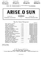 Day: Arise O Sun in Db for Low Voice published by Cramer