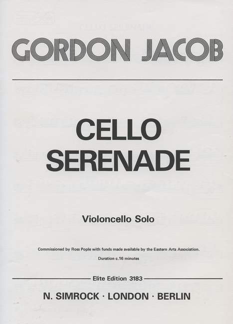 Jacob: Serenade for Cello published by Simrock