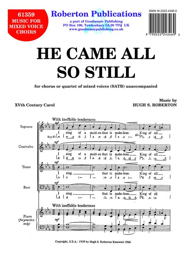 Roberton: He Came All So Still SATB published by Roberton