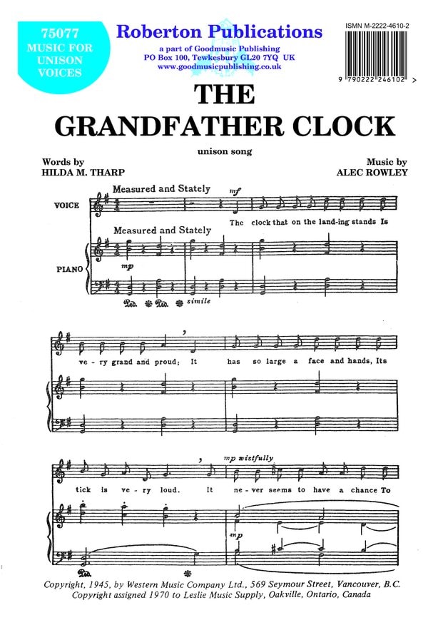Rowley: Grandfather Clock published by Goodmusic
