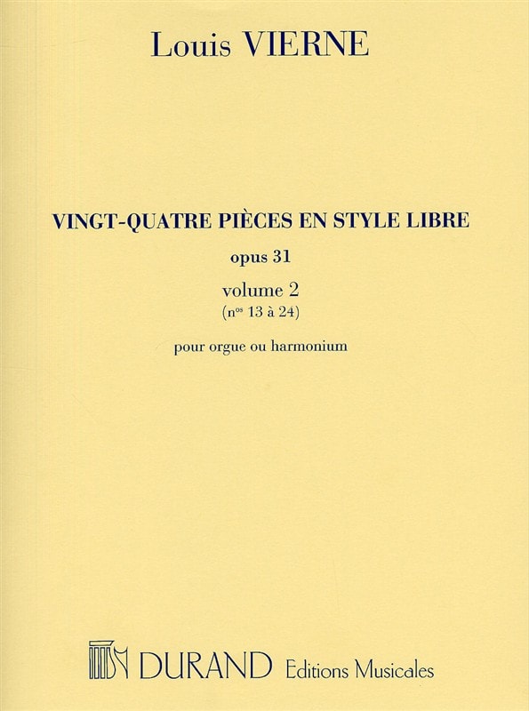Vierne: 24 Pieces en Style Libre Book 2 for Organ published by Durand