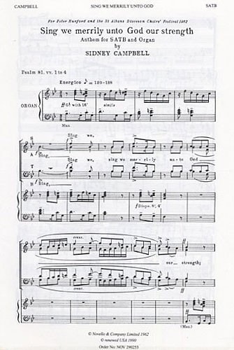 Campbell: Sing We Merrily Unto God SATB published by Novello