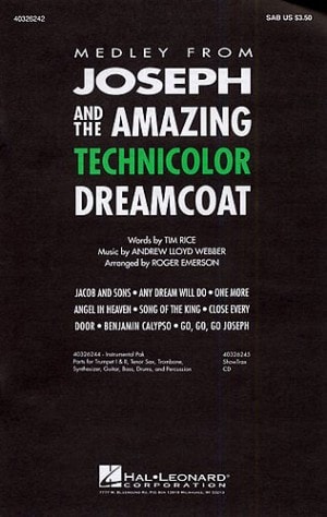 Lloyd Webber: Joseph And The Amazing Technicolor Dreamcoat Medley SAB published by Hal Leonard