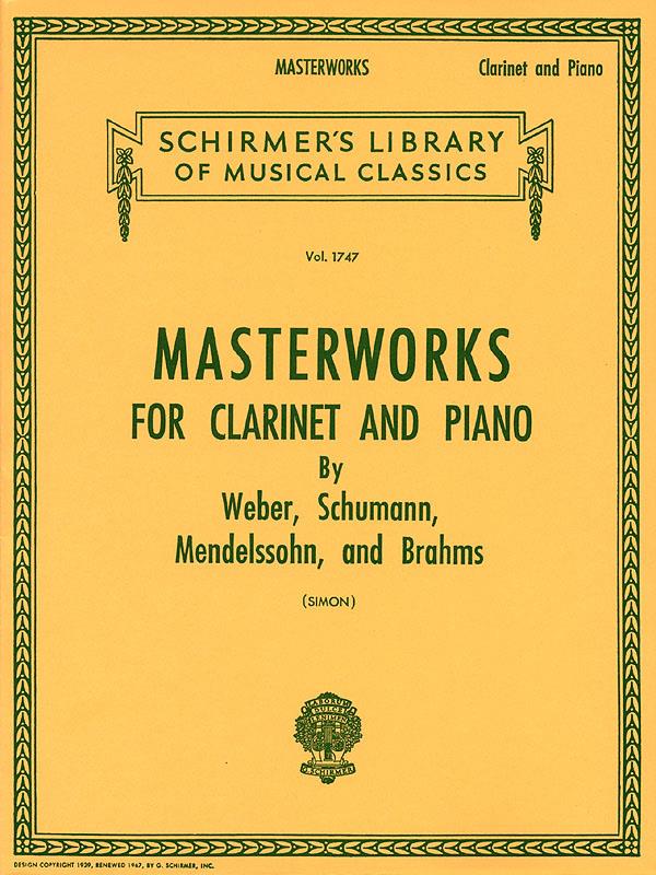 Masterworks for Clarinet and Piano published by Schirmer