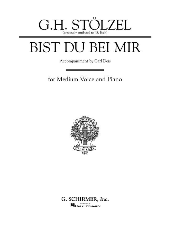 Bach: Bist Du Bei Mir for Medium Voice in C published by Schirmer