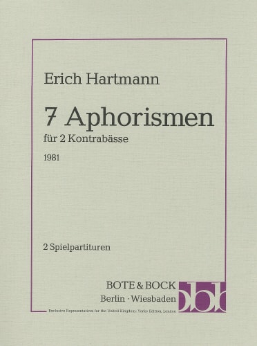 Hartmann: 7 Aphorisms for 2 Double Basses published by Bote & Bock