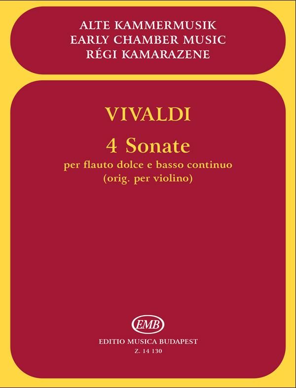 Vivaldi: 4 Sonatas for Recorder published by EMB