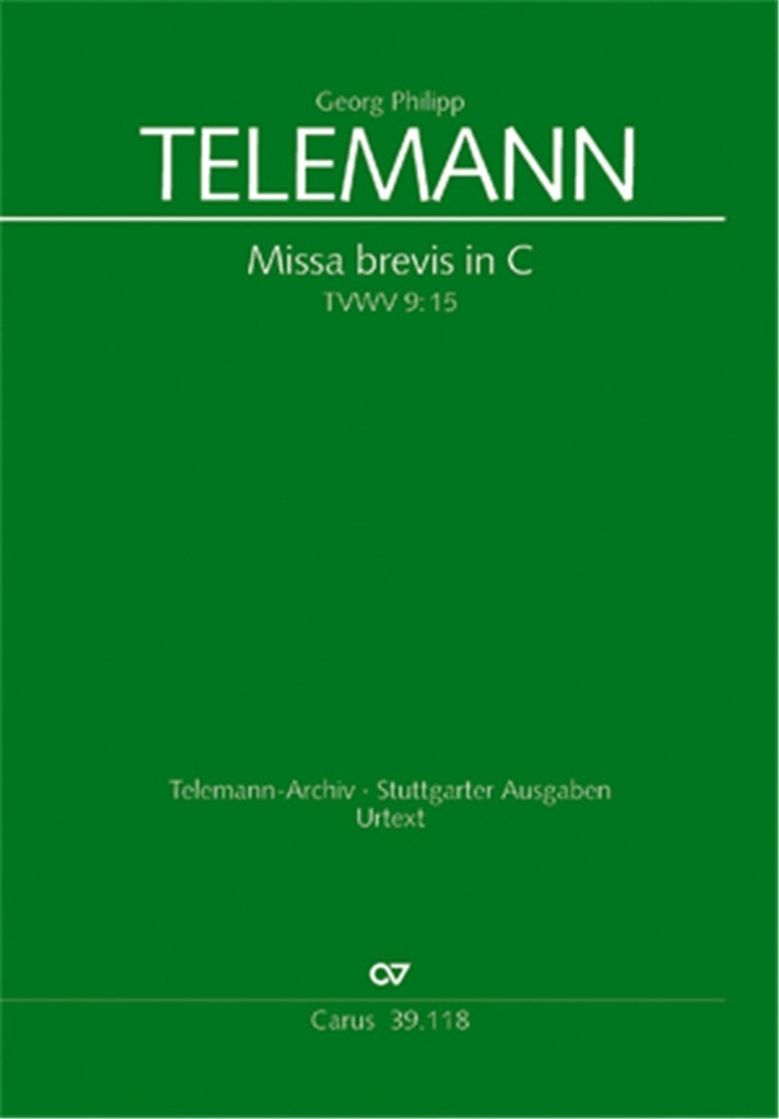 Telemann: Missa brevis in C TWV 9:15 published by Carus - Vocal Score