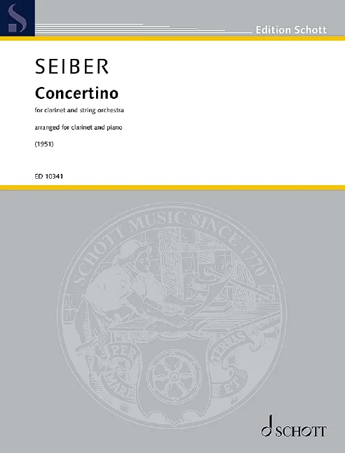 Seiber: Concertino for Clarinet published by Schott