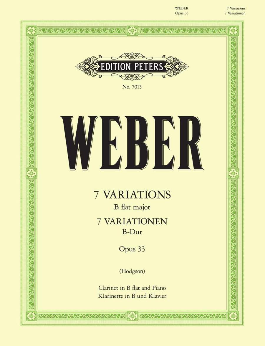 Weber: 7 Variations Opus 73 for Clarinet published by Peters