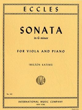 Eccles: Sonata in G minor for Viola published by IMC