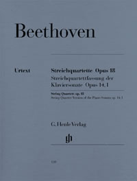 Beethoven: String Quartets and String Quartet-Version of the Piano Sonata op. 18/1-6 & op. 14/1 published by Henle